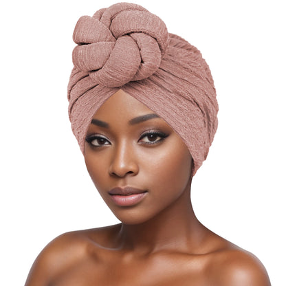 Women's Fashion Turbans New Bubble Cloth Large Plate Flower Elastic Leisure Comfortable and Breathable Daily Hat Headband Hat