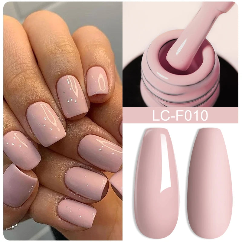 LILYCUTE Nude Glitter Color Sparkling Gel Nail Polish Spring Long Lasting For Manicure Soak Off Nail Base Top Coat Gel Varnish