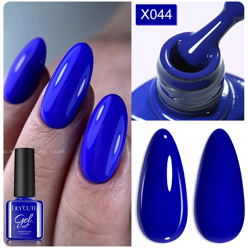 LILYCUTE 7ml Autumn Red Brown Gel Nail Polish 125 Colors All For Manicure Semi Permanent Soak Off Base Top Coat Nail Art Varnish