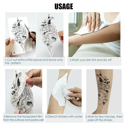 Full Arm Temporary Tattoos Sleeve For Men Women Realistic Fake Tatoos Warrior Lion Tiger Flower Tatoo Sticker Black Totem YZL9