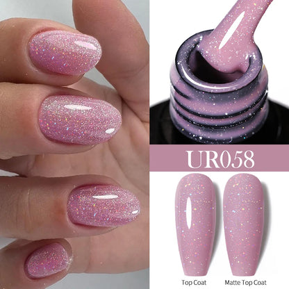 UR SUGAR 7.5ml Glitter Nude Color Nail Gel Polish Semi-permanent Varnish Soak Off Nail Art Base Top Coat UV LED Gel Manicure