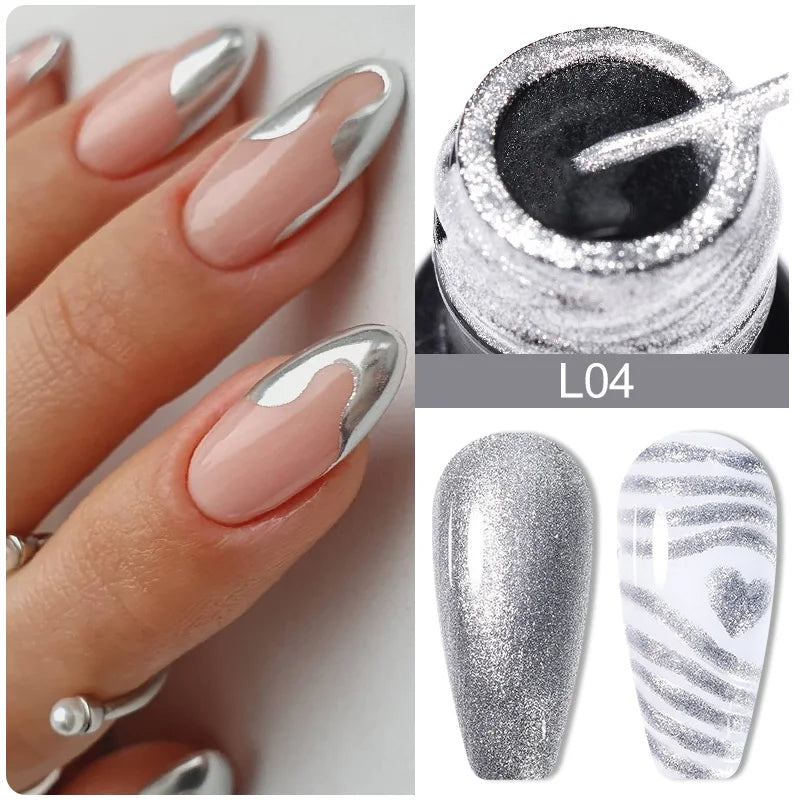 LILYCUTE 5ml White Black Liner Gel Nail Polish Colorful French Painting Stripe Semi Permanent Drawing Nail Art UV Gel Varnish