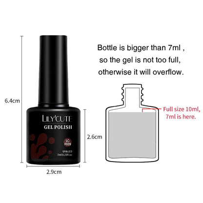 LILYCUTE 7ML Gel Nail Polish Brown Earth Coffee Color Series Semi Permanent UV Gel Chocolate Autumn Winter Nail Art Gel Varnish