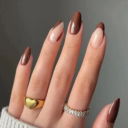 24Pcs Removable Wearable False Nails Art Short Glitter French Gold Edge Fake Nails Waterproof Press on Nail Tips Nails Supplies