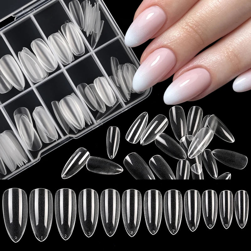 120Pcs False Full Nail Tips Quick Building Mold Tips Nail Dual Forms Finger Extension Nail Art UV extension Easy Find Nail Tools