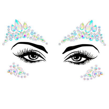 3D Sexy face tattoo stickers Temporary tattoos glitter fake tattoo rhinestones for woman Party face Jewels tatoo
