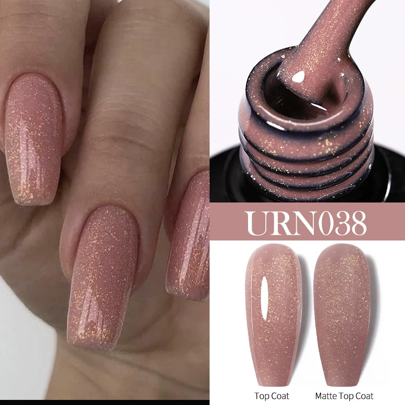 UR SUGAR 7.5ml Glitter Nude Color Nail Gel Polish Semi-permanent Varnish Soak Off Nail Art Base Top Coat UV LED Gel Manicure