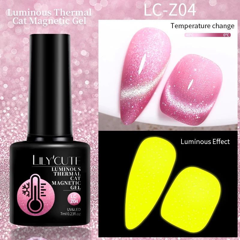 LILYCUTE Thermal Gel Nail Polish 3-layers Color Changing Effect Gel Varnishes All For Manicure Long Lasting Nails Art UV Gel