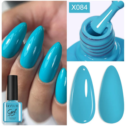 LILYCUTE 7ml Autumn Red Brown Gel Nail Polish 125 Colors All For Manicure Semi Permanent Soak Off Base Top Coat Nail Art Varnish