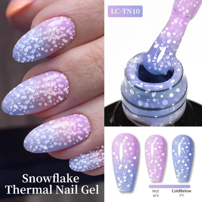 LILYCUTE Thermal Gel Nail Polish 3-layers Color Changing Effect Gel Varnishes All For Manicure Long Lasting Nails Art UV Gel