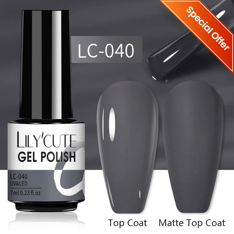 LILYCUTE 7ml Autumn Red Brown Gel Nail Polish 125 Colors All For Manicure Semi Permanent Soak Off Base Top Coat Nail Art Varnish