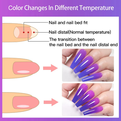 LILYCUTE Thermal Gel Nail Polish 3-layers Color Changing Effect Gel Varnishes All For Manicure Long Lasting Nails Art UV Gel