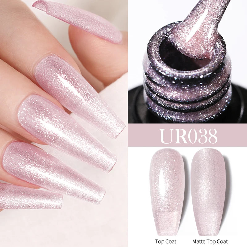 UR SUGAR 7.5ml Glitter Nude Color Nail Gel Polish Semi-permanent Varnish Soak Off Nail Art Base Top Coat UV LED Gel Manicure