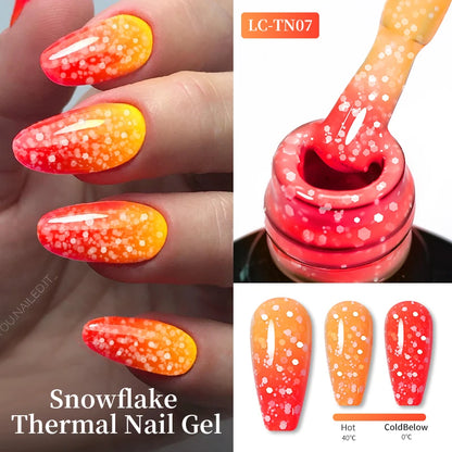 LILYCUTE Thermal Gel Nail Polish 3-layers Color Changing Effect Gel Varnishes All For Manicure Long Lasting Nails Art UV Gel