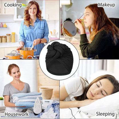 Women's Fashion Turbans New Bubble Cloth Large Plate Flower Elastic Leisure Comfortable and Breathable Daily Hat Headband Hat