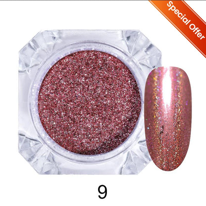 NICOLE DIARY Bright White Pearl Nail Powder Moonlight Plating Mirror Aurora Effect Pigments UV Gel Polish Chrome Dust Nail Decor