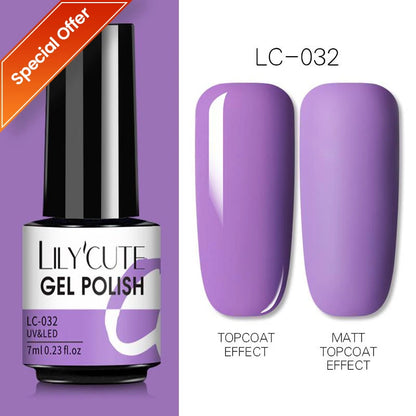 LILYCUTE 7ml Autumn Red Brown Gel Nail Polish 125 Colors All For Manicure Semi Permanent Soak Off Base Top Coat Nail Art Varnish