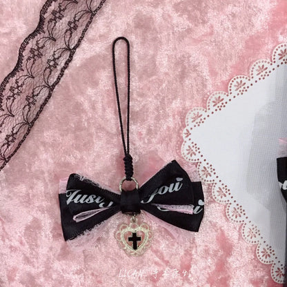 Jirai Kei Ribbon Bow Iphone16 Phone Case with Pendant Apple 15 pro max Sweet Cool SamSung Galaxy Girl's Lolita Phone Case