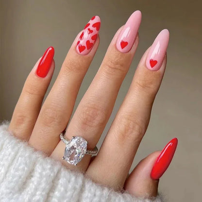 24Pcs Medium Long Acrylic Fake Nails Art Cool Spice Girls Wearing False Nails Set Press on Nail Tips Removable French Nails Fake