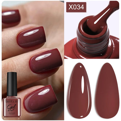 LILYCUTE 7ml Autumn Red Brown Gel Nail Polish 125 Colors All For Manicure Semi Permanent Soak Off Base Top Coat Nail Art Varnish