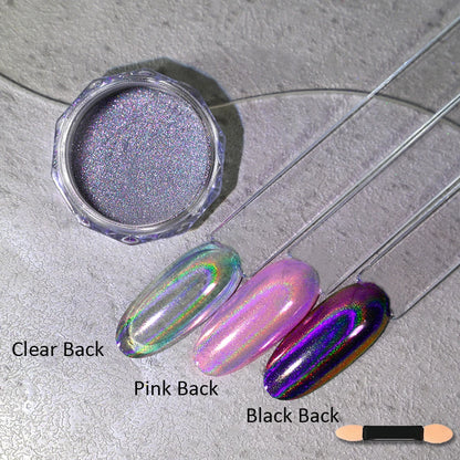 10g/Bottle Pearls White Nail Pigment Glitter Aurora Nail Powder Purple Chrome Glitter Pigment Dust UV Manicure Dip Powder