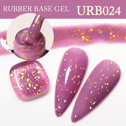 UR SUGAR 7ml Nude Pink Glitter Rubber Base Gel Polish Sparking Sequins Semi Permanent Soak Off Nail Art Varnish All For Manicure