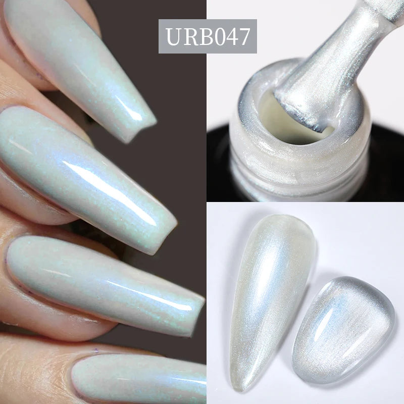 UR SUGAR 7ml Aurora Rubber Base Gel Nail Polish Sparking Glitter Chrome Semi Permanent Soak Off UV LED Nail Art Supplies Vernis