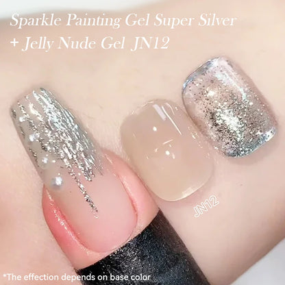 BORN PRETTY 5ml Super Sparkle Painting Gel Nail Polish Platinum Silver Gold Rose Glitter Graffiti Stripe Pull Line Nail UV Gel