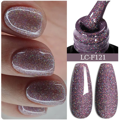 LILYCUTE Nude Glitter Color Sparkling Gel Nail Polish Spring Long Lasting For Manicure Soak Off Nail Base Top Coat Gel Varnish