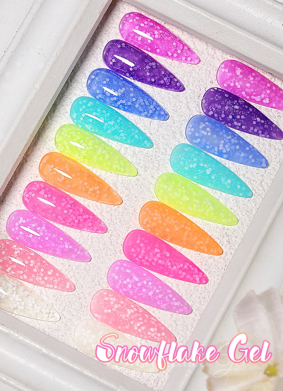 UR SUGAR 7ml Snowflake Gel Nail Polish Semi Permanent Milky White Glitter Snow Sequins Soak Off UV Nails Art Varnish Manicure