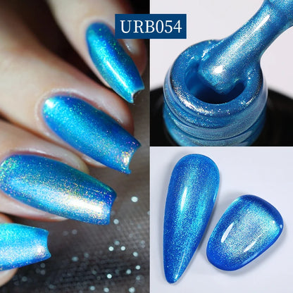 UR SUGAR 7ml Aurora Rubber Base Gel Nail Polish Sparking Glitter Chrome Semi Permanent Soak Off UV LED Nail Art Supplies Vernis