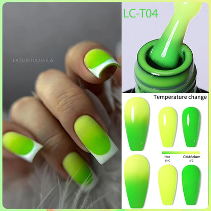 LILYCUTE Thermal Gel Nail Polish 3-layers Color Changing Effect Gel Varnishes All For Manicure Long Lasting Nails Art UV Gel