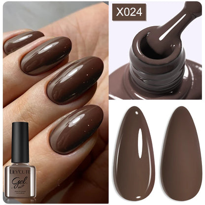 LILYCUTE 7ml Autumn Red Brown Gel Nail Polish 125 Colors All For Manicure Semi Permanent Soak Off Base Top Coat Nail Art Varnish