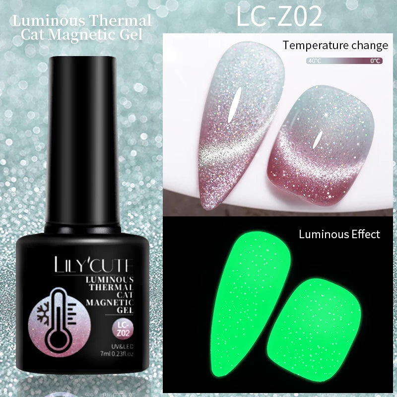 LILYCUTE Thermal Gel Nail Polish 3-layers Color Changing Effect Gel Varnishes All For Manicure Long Lasting Nails Art UV Gel