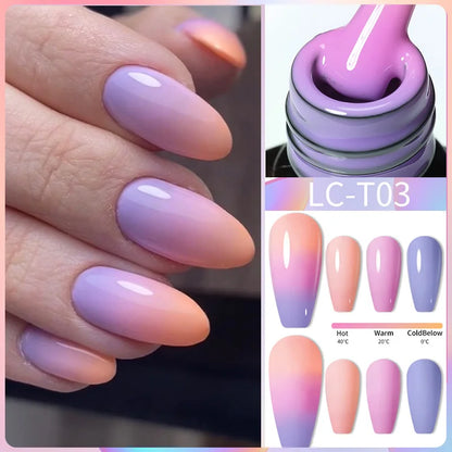 LILYCUTE Thermal Gel Nail Polish 3-layers Color Changing Effect Gel Varnishes All For Manicure Long Lasting Nails Art UV Gel