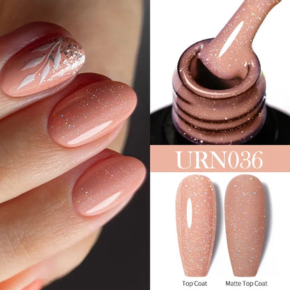 UR SUGAR 7.5ml Glitter Nude Color Nail Gel Polish Semi-permanent Varnish Soak Off Nail Art Base Top Coat UV LED Gel Manicure