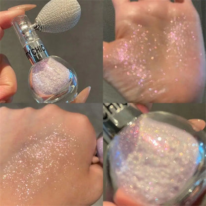 Glitter Spray Highlighter Powder Diamond High Gloss Air Bag Powder Fragrance Shiny High Light Glitter Face Body Makeup Cosmetics