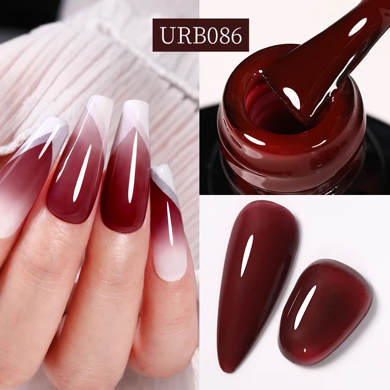 UR SUGAR 7ml Aurora Rubber Base Gel Nail Polish Sparking Glitter Chrome Semi Permanent Soak Off UV LED Nail Art Supplies Vernis