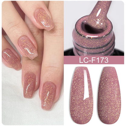 LILYCUTE Nude Glitter Color Sparkling Gel Nail Polish Spring Long Lasting For Manicure Soak Off Nail Base Top Coat Gel Varnish