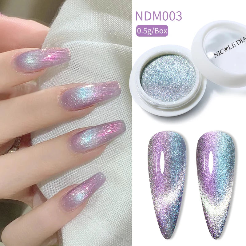 1 Box Laser Shining Rainbow Nail Glitter Ultra Fine Sparkly Holographics Nail Powder Rub Dusts Dazzling Glitter Chrome Pigments