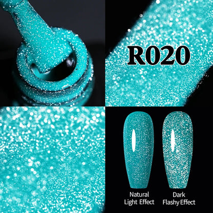 UR SUGAR 7.5ml Champagne Silver Reflective Glitter Gel Nail Polish Laser Sparkling Hybird Soak Off Nail Art UV LED Varnishes