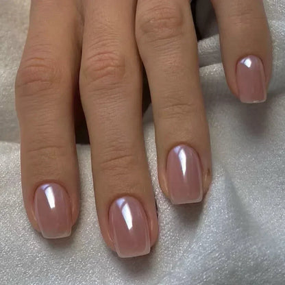 24Pcs Ballerina False Nails with Glue Short Nail Beauty Tools Press on Fake Nails Full Cover Artificial Nails Tips Manicure