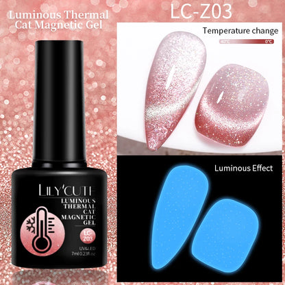 LILYCUTE Thermal Gel Nail Polish 3-layers Color Changing Effect Gel Varnishes All For Manicure Long Lasting Nails Art UV Gel