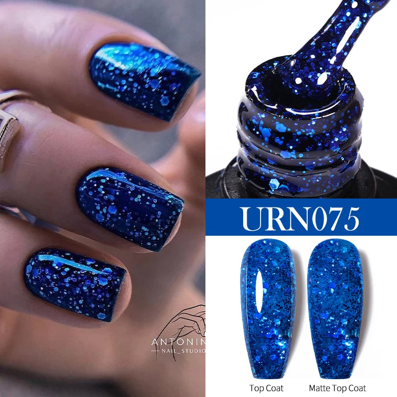 UR SUGAR 7.5ml Glitter Nude Color Nail Gel Polish Semi-permanent Varnish Soak Off Nail Art Base Top Coat UV LED Gel Manicure