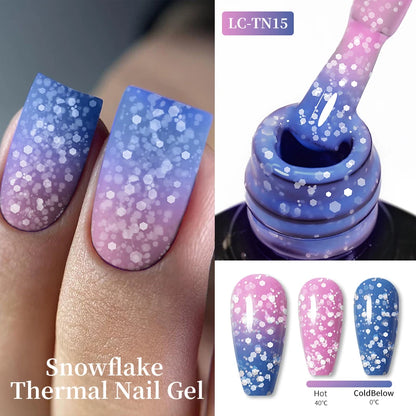 LILYCUTE Thermal Gel Nail Polish 3-layers Color Changing Effect Gel Varnishes All For Manicure Long Lasting Nails Art UV Gel