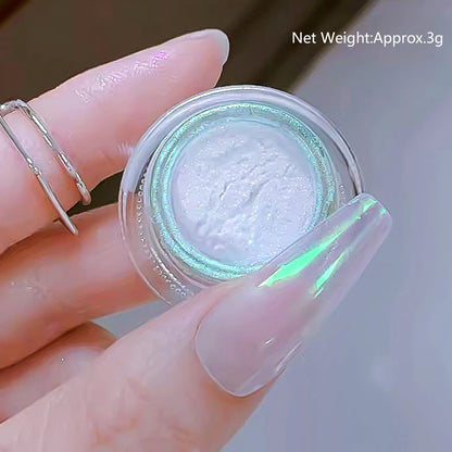 NICOLE DIARY Aurora Nail Powder Chrome Pigment Pearl Metallic Rubbing Dust Chameleon Effect Nail Art Glitter Manicure Decoration