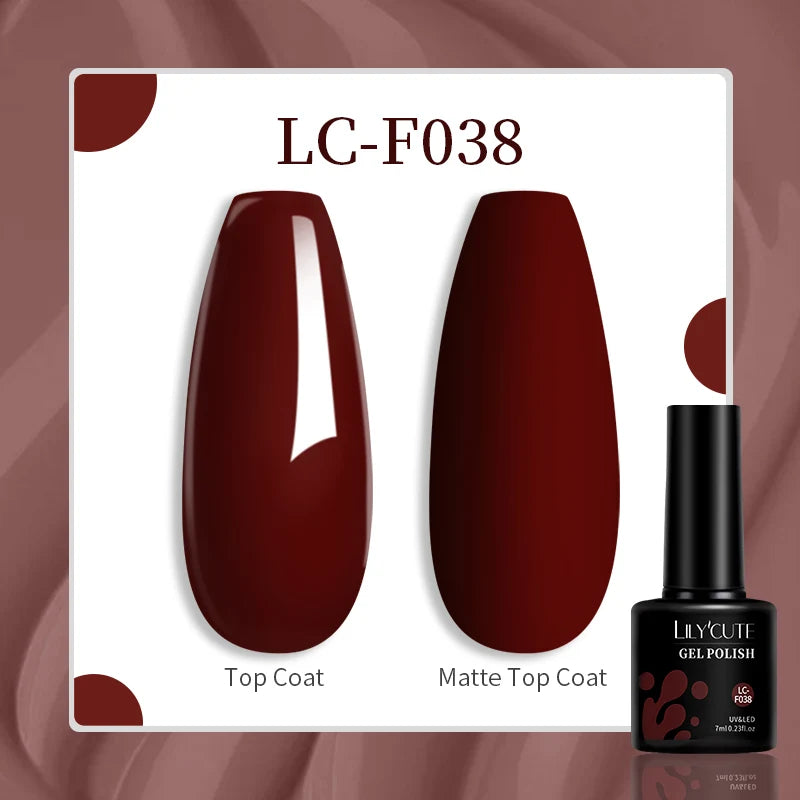 LILYCUTE 7ML Gel Nail Polish Brown Earth Coffee Color Series Semi Permanent UV Gel Chocolate Autumn Winter Nail Art Gel Varnish