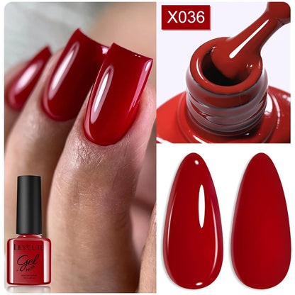 LILYCUTE 7ml Autumn Red Brown Gel Nail Polish 125 Colors All For Manicure Semi Permanent Soak Off Base Top Coat Nail Art Varnish
