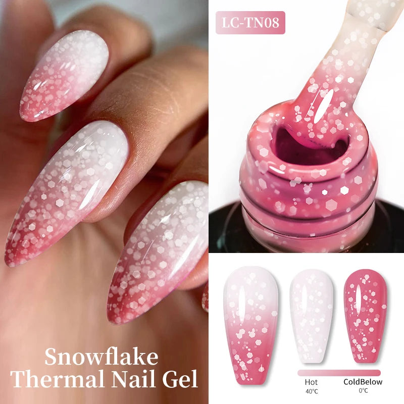 LILYCUTE Thermal Gel Nail Polish 3-layers Color Changing Effect Gel Varnishes All For Manicure Long Lasting Nails Art UV Gel