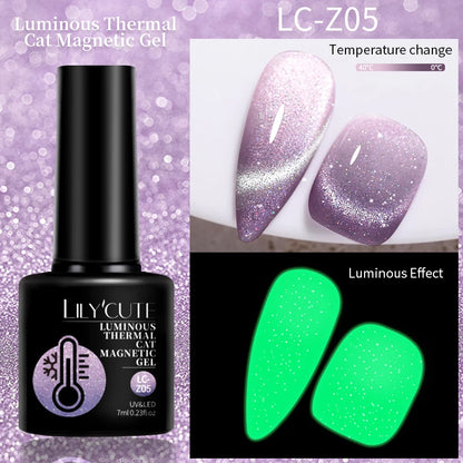 LILYCUTE Thermal Gel Nail Polish 3-layers Color Changing Effect Gel Varnishes All For Manicure Long Lasting Nails Art UV Gel